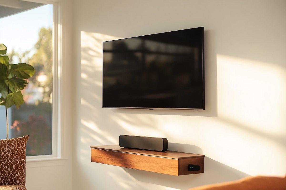 Clean TV wall mount with no visible cables, South Tampa install